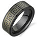 Greek Key Motif 8 mm Comfort Fit Mens Black Tungsten Wedding Band Ring Size