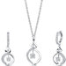 Refined Grace Sterling Silver Pendant Necklace Earrings Set with Cubic Zirconia