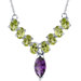Bold and Beautiful 5.25 Carats Marquise and Oval Shape Multi-Gemstone Necklace in Sterling Silver
