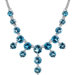 18.75 carats Round Shape London Blue Topaz Multi-Gemstone Necklace in Sterling Silver