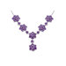 Flower Design 11.75 carats Round Shape Amethyst Multi-Gemstone Flower Necklace in Sterling Silver