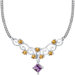 1.25 carats Princess Cut and Round Shape Amethyst and Citrine Necklace in Sterling Silver