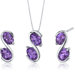 Oval Cut Gemstone Graceful Elegance Pendant Earrings Set