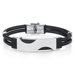 Men's Minimalist Stainless Steel and Black Silicon Bracelet