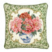 Peony Leopard Print 100% Wool Needlepoint Pillow
