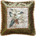 Magnolia 100% Wool Petit-Point Pillow with Fabric Trimmed
