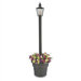 Islander Citronella Flame Outdoor Post Lantern with Planter in Black