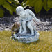 13.5"" Boy Playing with Sail Boat and Birdbath
