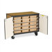 36" H Mobile Storage Cabinet with 30 Tote Trays