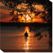 Kayak Sunset Outdoor Canvas Art