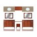 Metropolitan 133" Double Basin Vanity with 36" Adjustable Makeup Table