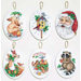 Santa and Animals Ornaments Cross Stitch (Set of 6)