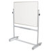 Mobile Reversible 60 x 48 x 24 Whiteboard in White/Silver