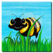 Bee at Play by Sylvia Masek, Canvas Art - 14" x 14"