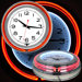 14" Double Ring Neon Clock Orange Outer and White Inner