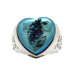 Druzy Sterling Silver Window Heart Ring