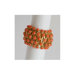 Goldtone Coral Crystal Honeycomb Stretch Fashion Ring
