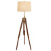 Unique Wood and Metal Tripod Floor Lamp