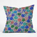 Bianca Green Polyester Roses Indoor/Outdoor Throw Pillow
