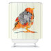 Iveta Abolina Orange Bird Shower Curtain