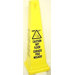 Tall Caution Sign Cone in English and Spanish