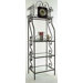 78" H Clock Etagere with Glass Shelves