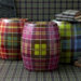 Au Courant Tartan Garden Stools (Set of 3)