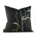 Morning Glory Tall Grass Pillow in Charcoal and Olive