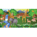 Personalized Canvas Giraffe Girl Wall Mural