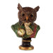 Resin Owl Bust with Clock Statue
