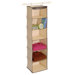 Natural Canvas Storage Faux Trim 6 Shelf Open-Front Sweater Organizer