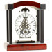 Rosewood Skeleton Mantel Clock with Silver Dial