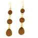 Elya Designs Goldtone Pear Faux Three Stone Drop Earring