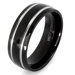 Men's Plated Titanium Domed and Grooved Ring