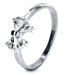 Stainless Steel Trillion Cubic Zirconia Single Stone Ring