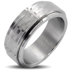Men's Stainless Steel Brushed Checker Spinner Band Ring