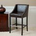 Milano Bonded Leather Quilted Barstool in Brown