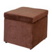 Square Tufted Leather Cube Ottoman
