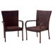 Outdoor Wicker Chair in Multi-Color Brown (Set of 2)