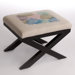 Xavier Embroidered Leaves Fabric Ottoman