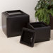 Barker Leather Cube Ottoman
