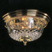 Historical Brass Lead Crystal 2 Light Flush Mount