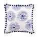 Antonia Linen Embroidered Pillow with Pom Pom