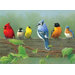 Paint By Numbers Rail Birds Painting