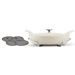 Tramontina Limited Editions Series 1200 Enameled Cast Iron 3.5 Qt Covered Oval Braiser with Stainless Steel Trivet Eggshell