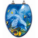 3D Ocean Series Elongated Dolphin Mother and Calf Toilet Seat