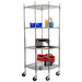 EcoStorage 4-Tier NSF Corner Wire Wheeled Corner Shelving Rack