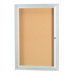 Enclosed Bulletin Board in Silver with Cork