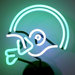 Football Helmet Neon Sculpture in Green and White