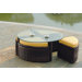 Saint Tropez Wicker Round Sushi Table with Ottoman